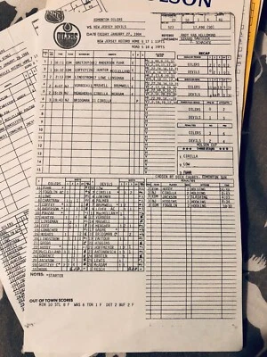 Wayne Gretzky Edmonton Oilers 51-Juego Récord Scoring Streak Hoja de Juego + Extra Foto 1 de 4