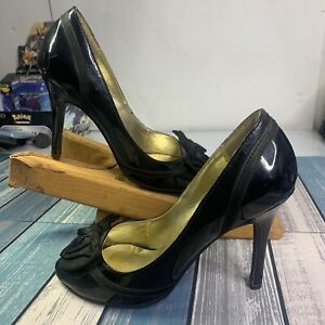DELICIOUS WOMEN'S OPEN TOE HEELS SHOES SIZE 7 1/2 WITH BOW