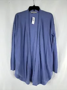 LOFT Shirttail Open Cardigan Womens Size S Blue Long Sleeve Sheer New - Picture 1 of 16