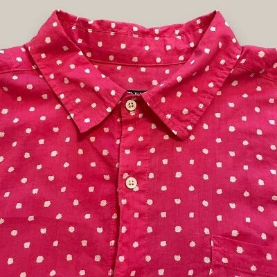 Camisa abotonada Lauren Ralph Lauren para mujer talla grande rosa blanco lunares Foto 1 de 4