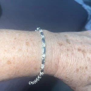 sterling silver cubic zirconia bracelet - Picture 1 of 7