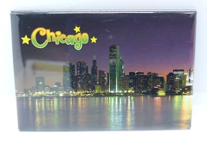 Calamita frigorifero souvenir Chicago Illinois Skyline - Foto 1 di 4