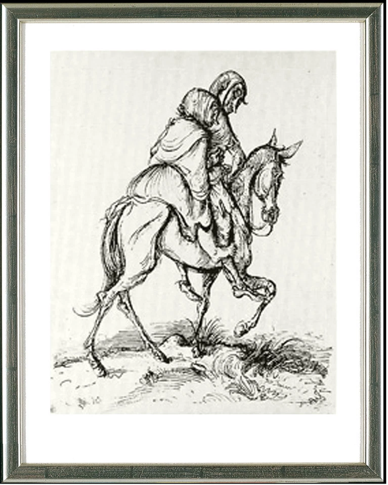 Andreas Paul Weber, Der Ritt, 1956, signiert, gerahmt - SUPER-SONDERPREIS! - Bild 1 von 1