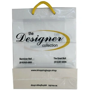 Plastic Shopping Bags 30 Clear White 13”x 10.5"x 3.5” Empty Gift Bag  - Picture 1 of 5