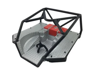 RC Model Axial AX80046 Roll Cage w/ unpainted silver and Red Flat Bed Scx10 1set - Image 1 of 4