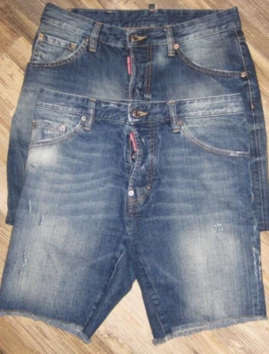 LOTE DE 2 PANTALONES CORTOS DENIM PARA HOMBRE D CUADRADOS HECHOS EN ITALIA AJUSTE 30X8 DSQUARES2 Foto 1 de 4