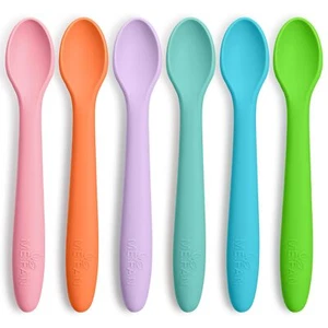 Silicone Baby Spoons - 6 Pack Feeding Spoons for First Stage Baby & Infant To... - Picture 1 of 7
