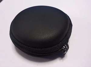 1 Round Black Vinyl Zippered Fidget Spinner Holder Camera Lens Filter Protector - Picture 1 of 12