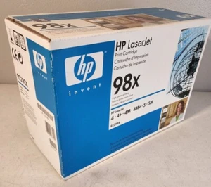 HP 92298X 98X Czarny wkład o wysokiej wydajności Oryginalny nowy OEM Zapieczętowane pudełko Darmowa wysyłka - Zdjęcie 1 z 2