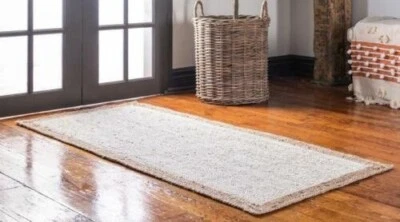 Rug Jute Carpet Handmade Area Decor Rug 100% Natural Braided Jute Modern Living - Image 1 of 4