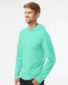 🔥 Fruit Of The Loom Men Hd Cotton Mix Jersey Hooded T-shirt 4930lsh Mint 3XL - Picture 1 of 6