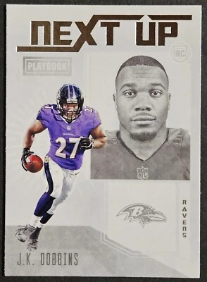2020 Panini Playbook Next Up #NU-13 J.K. Dobbins Rookie RC Ohio State Buckeyes - Image 1 of 2