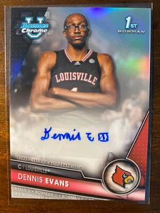 2023-24 Bowman University Dennis Evans #BCPA-DE 1er refractor Bowman automático/250 - Imagen 1 de 2