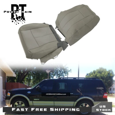 Capas de assento perfuradas cinza de substituição para motorista Ford Expedition 2007-2014 - Imagem 1 de 4