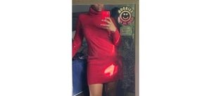 Costume National Red Cashmere Sweater Mini Dress - Picture 1 of 4