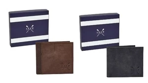 Cartera Crew Clothing para hombre con arco negra/marrón - Imagen 1 de 9