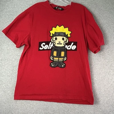 Camiseta Rebel Minds Naruto "Hecha a sí misma" Roja 100% Algodón Talla XL Bordada Anime Foto 1 de 4