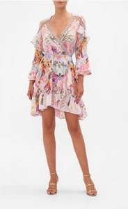 Camilla Short Wrap Dress Natures Kaleidoscope Size XS AU 8 US 4 RRP $799 Silk - Picture 1 of 6