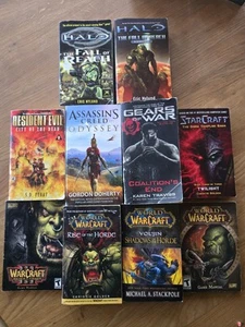 Lot Of 10 Video Game Paperback Tie-Ins Halo Resident Evil Gears Of War Warcraft - Picture 1 of 3