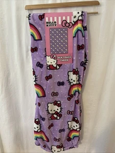 Sanrio Hello Kitty Purple Rainbows 50 x 70 Silk Touch Throw 50” X 70” - Picture 1 of 4