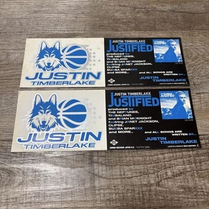 Juego de pegatinas promocionales Justin Timberlake Justified Japón 2 piezas raras coleccionables - Imagen 1 de 19