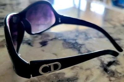 Christian Dior Oversized Sunglasses Vintage Upside Down Frame Black AP300 Womens - Image 1 of 4