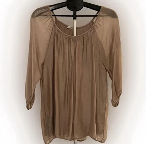 Nostalgia Women’s Medium Elegant Tan Blouse Top - Picture 1 of 2