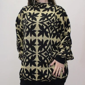 Vintage 90s Metallic Floral Sweater by Rose - Picture 1 of 7
