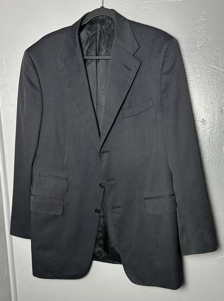 Ralph Lauren Etiqueta Púrpura Para Hombre 42L Tres Botones Traje Chaqueta Blazer Azul Marino Rayas Foto 1 de 4