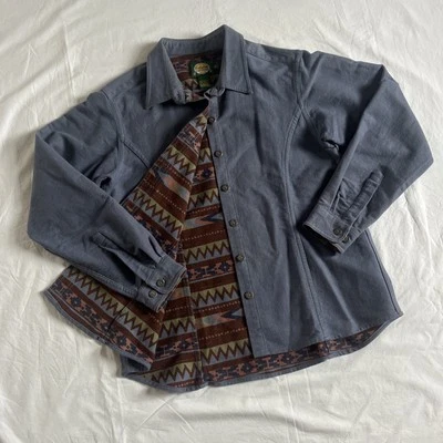 Cabelas For Women Lightweight Jacket Flannel Shirt Aztec Lining Large - Image 1 of 4