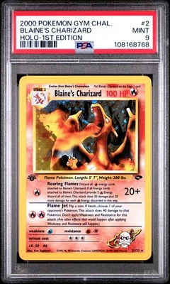 2000 POKEMON GYM CHALLENGE HOLO-1ST EDITION  #2 BLAINE'S CHARIZARD PSA 9 - Image 1 of 2