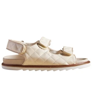 Anthropologie Pilcro gesteppte Sandalen Damen Größe 8 Fersenriemen Leder weiß 39 - Bild 1 von 5