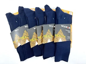 Lot/6 prs Wigwam Mens L (9-12) Diabetic Walker Ultralight Navy - Picture 1 of 3