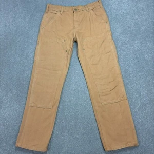 Pantalone Carhartt adulto 34x30 marrone doppio ginocchio lavoro falegname anni 90 pantalone uomo - Foto 1 di 8