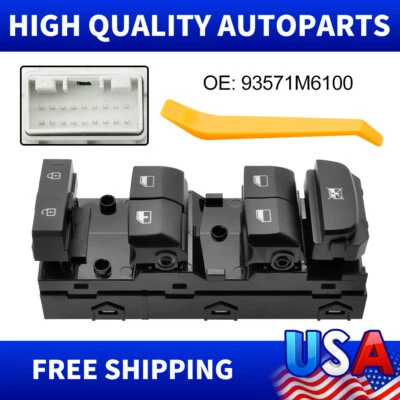 Interruptor maestro de ventana eléctrica para conductor delantero izquierdo Kia Forte 2019-2021 93571-M6100 Foto 1 de 4