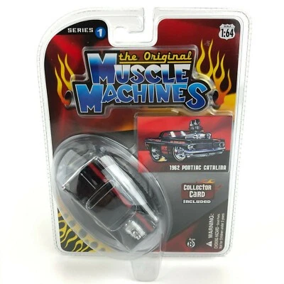 Muscle Machines 1962 62 Pontiac Catalina Car Black Die Cast 1/64 The Original  - Image 1 of 4