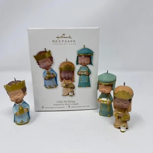 Hallmark 2010 Gifts We Bring Mary's Angels Three Kings Ornaments Porcelain Set 3 - Picture 1 of 12