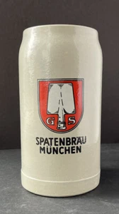 Rare Vintage Spaten Munchen West Germany Beer Stein Stoneware Mug 1 L Stamped - Picture 1 of 14