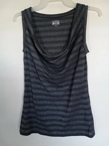 converse one star Ivory girls juniors XS Gray Metallic Striped Tank Top - Picture 1 of 3
