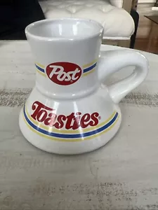 VINTAGE 1980 Promotional Post TOASTIES Cereal Wide-Bottom Ceramic No-Spill MUG - Picture 1 of 3