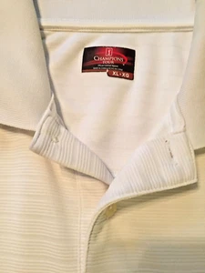 Men's CHAMPIONS TOUR Golf Polo White Short Sleeve Striped Shirt , Size XL/XG. - Picture 1 of 5