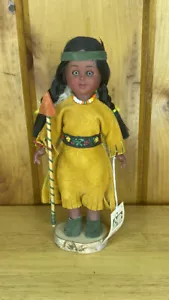 Vintage indische indische Kunst Eskimo schlafende Augenpuppe Figur 7" komplett Kanada - Bild 1 von 3