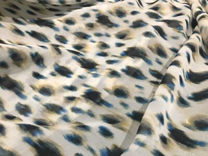 Leopard Printed georgette Fabric 60” Width Sold By The Yard - Picture 1 of 5
