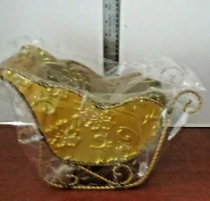 TRINEO DORADO DE METAL 12""X8""x5 - Imagen 1 de 4