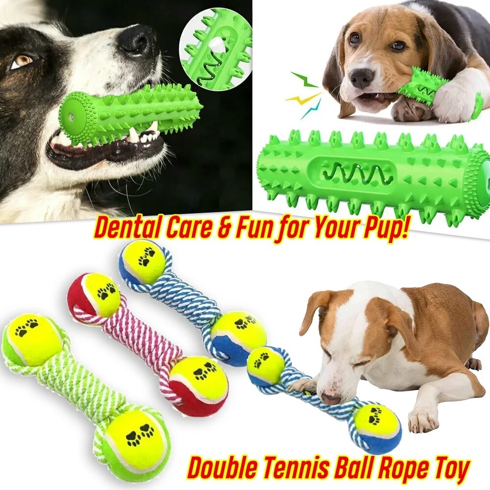 3 Dog Toys Chew for Aggressive Indestructible Squeaky Dog Chew Toy Tough Durable - Image 1 of 1
