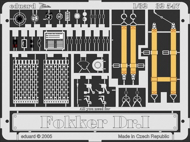 Eduard Colour Photoetch for 1/32 Fokker Dr.I for Roden kit - image 1 of 1