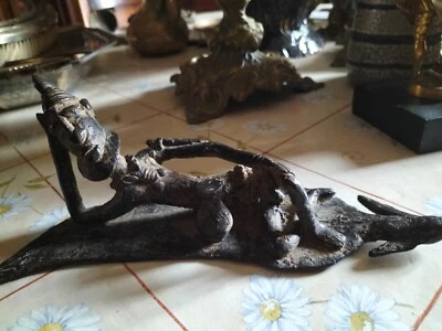 tres ancien bronze ethnique art africain statue masque collection  OBJET VITRINE - Photo 1/4