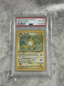 Pokémon 1a Edición Base Francesa Raichu Holo PSA 8 14/102 - Imagen 1 de 2