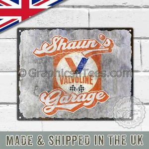 Personalisiertes Blechschild Plakette Vintage Retro Stil mit Ihrem Namen/Garage Val - Bild 1 von 2