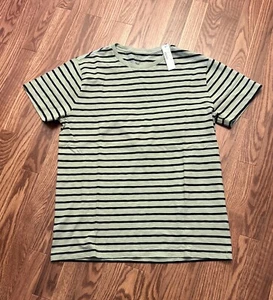 Camiseta J Crew Talla Grande Nueva Con Etiquetas Rayas Verdes Auténticas Tejidas 100% Algodón Para Hombre - Imagen 1 de 7